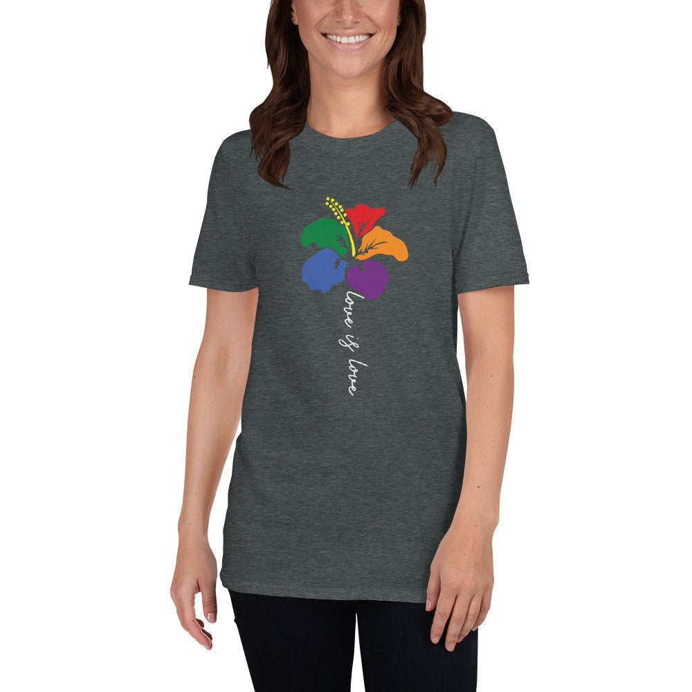 Love is Love No Matter How You Look At It Rainbow Flower TShirt for Women Men Nonbinary Gender Neutral Gay Lesbian LGBTQ Pride Rainbow Shirt