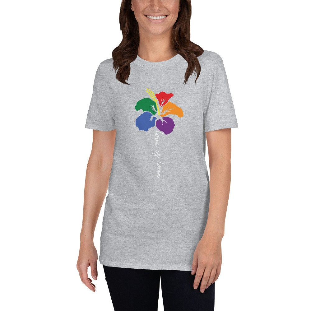 Love is Love No Matter How You Look At It Rainbow Flower TShirt for Women Men Nonbinary Gender Neutral Gay Lesbian LGBTQ Pride Rainbow Shirt