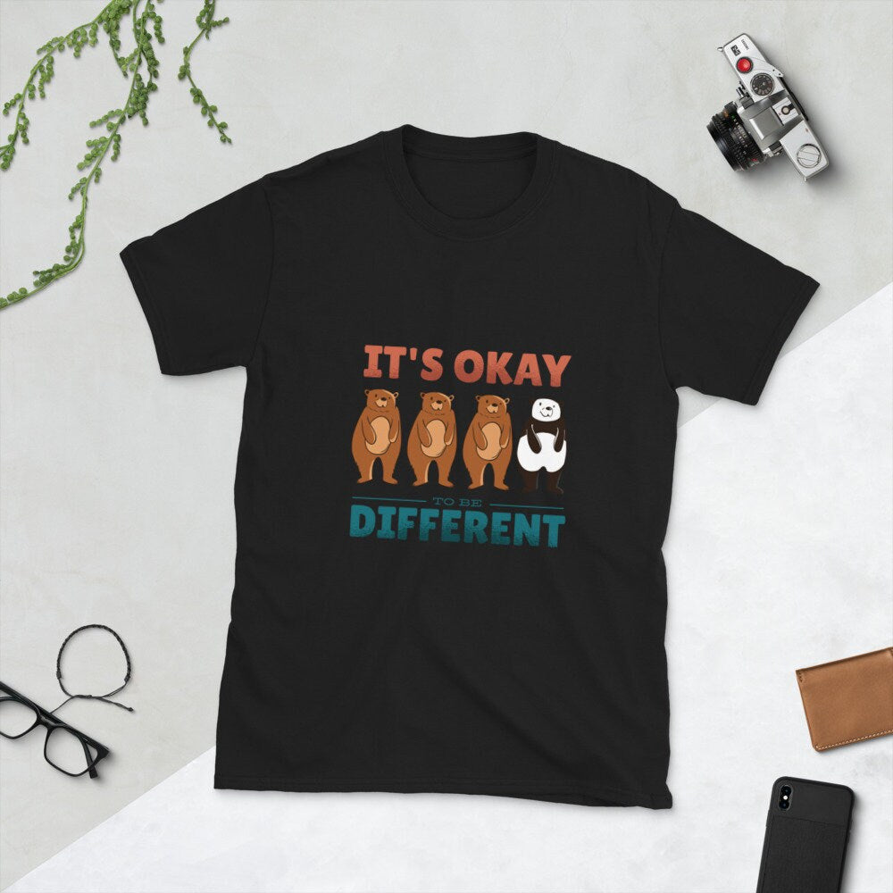 It's Okay To Be Different Bear and Polar Bear T-Shirt Inspirational Awareness Mom Dad Grandparent Shirt Kindness Love Shirt Great Gift Idea