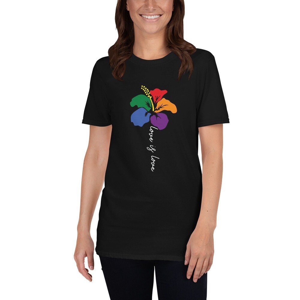 Love is Love No Matter How You Look At It Rainbow Flower TShirt for Women Men Nonbinary Gender Neutral Gay Lesbian LGBTQ Pride Rainbow Shirt