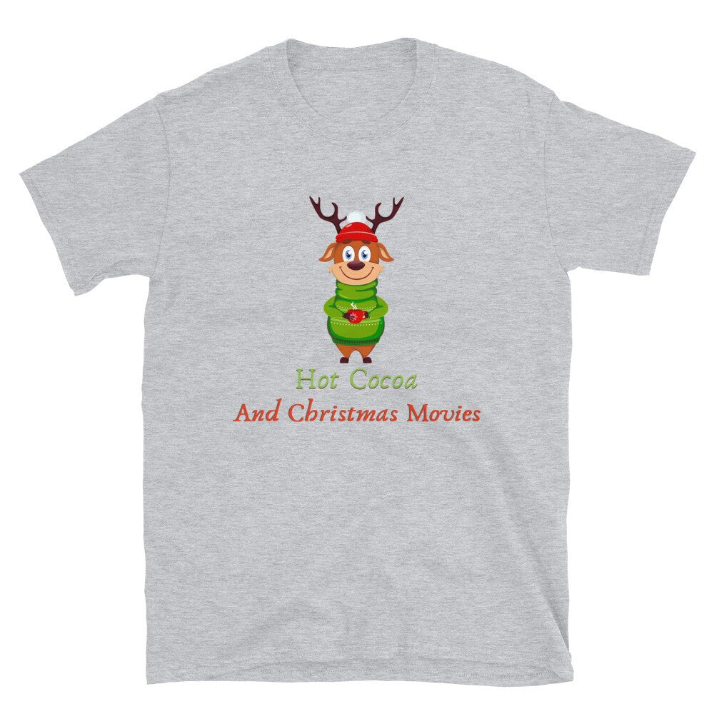 Hot Cocoa and Christmas Movies T-Shirt Gift Idea for the Women Men in Your Life that Love Christmas Holidays Christmas Movies or Bears Tee