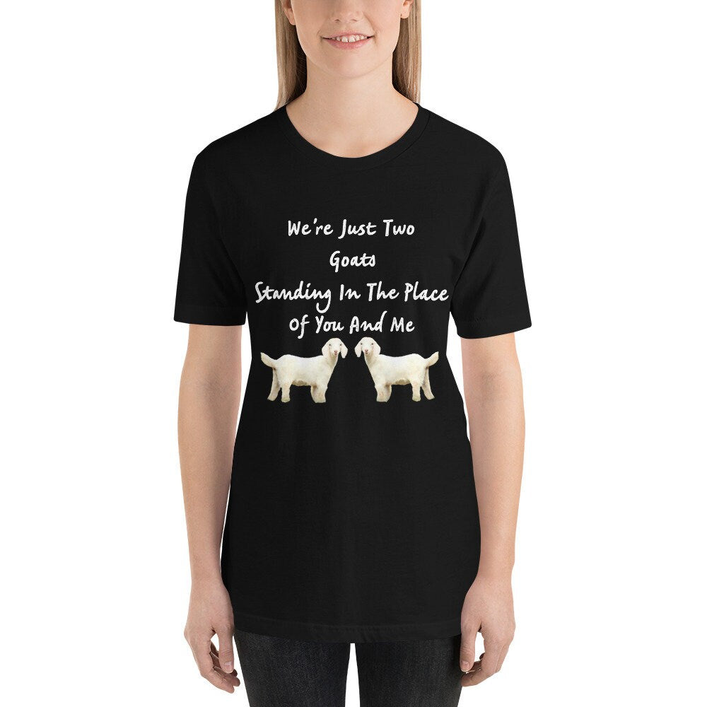 We're Just Two Goats Standing In The Place Of You And Me Cute Funny TShirt Harry Tee Shirt with Goats Gift Tee Shirt for Man or Woman TShirt