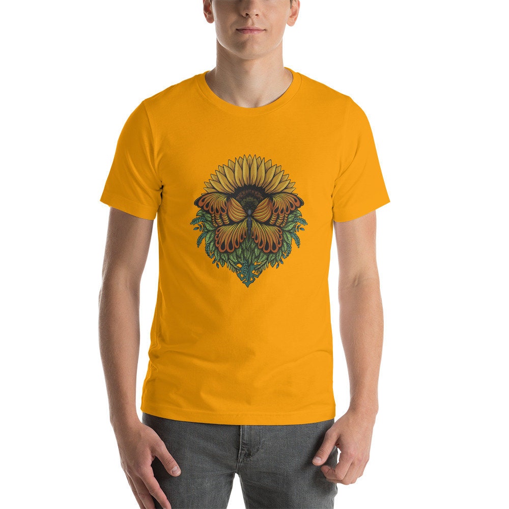 Sunflower Butterfly Short-Sleeve Unisex T-Shirt Man Woman Gift Great Present for Anyone Positive Encouragement TShirt Tee Gift For Friend