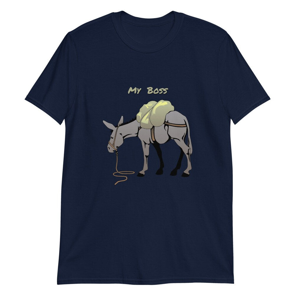 My Boss Is A Jerk T-Shirt Donkey Funny Shirt Great Gift for Men and Women Adult Sarcastic Clothes Apparel