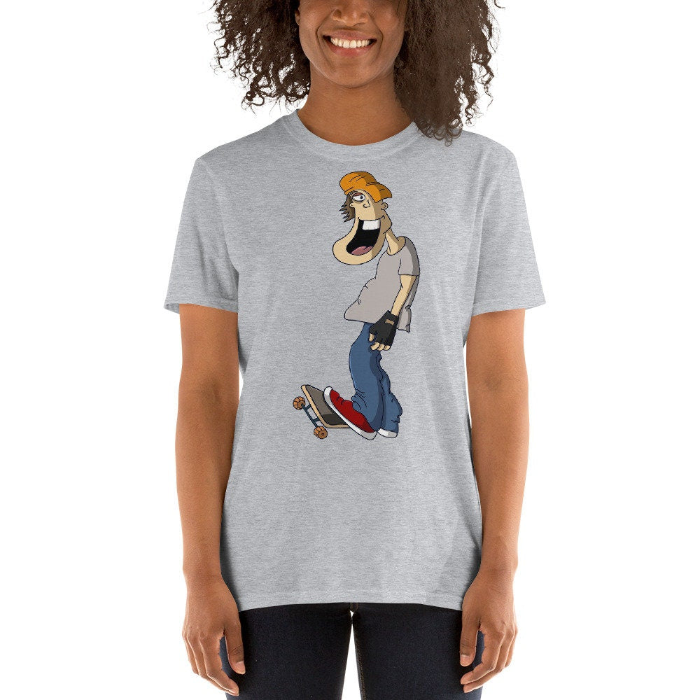 Skateboarder Short Sleeve Adult Unisex T-Shirt For The Skateboard Lover In Your Life Cute Funny Kid Guy Shirt For Men Or Women Great Gift