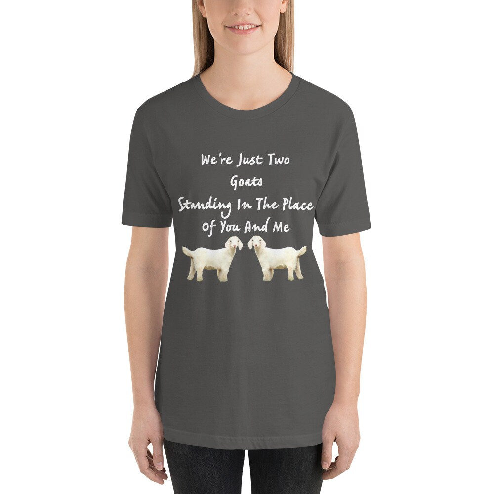 We're Just Two Goats Standing In The Place Of You And Me Cute Funny TShirt Harry Tee Shirt with Goats Gift Tee Shirt for Man or Woman TShirt