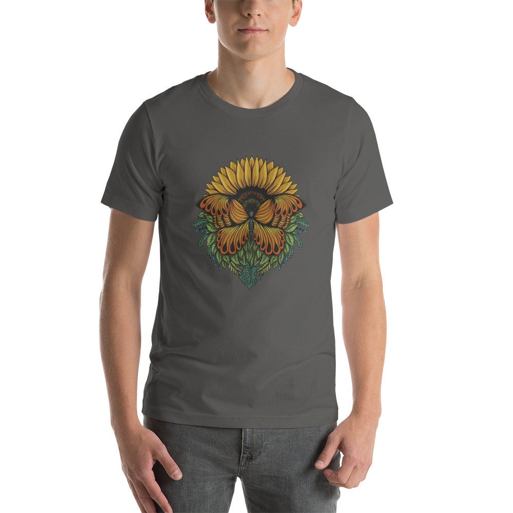 Sunflower Butterfly Short-Sleeve Unisex T-Shirt Man Woman Gift Great Present for Anyone Positive Encouragement TShirt Tee Gift For Friend