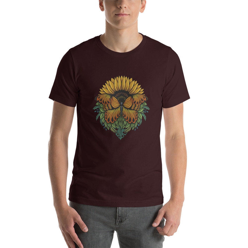 Sunflower Butterfly Short-Sleeve Unisex T-Shirt Man Woman Gift Great Present for Anyone Positive Encouragement TShirt Tee Gift For Friend