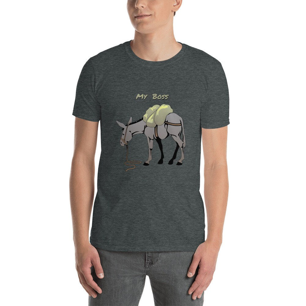 My Boss Is A Jerk T-Shirt Donkey Funny Shirt Great Gift for Men and Women Adult Sarcastic Clothes Apparel