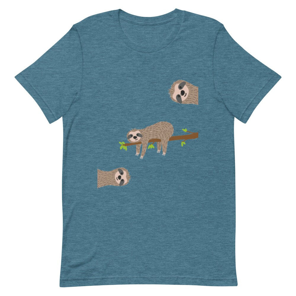 Sloths Being Themselves Adult Unisex Short Sleeved T-Shirt Great Gift Idea Tee for Sloth Lovers Cute Sassy Sloths TShirt for Men or Women