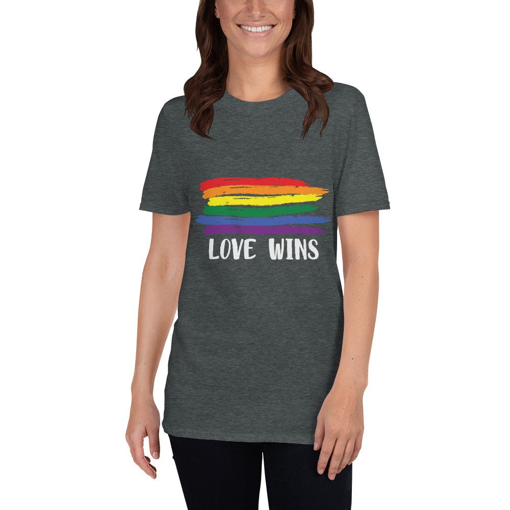 Love Wins T-Shirt, Love is Love for Women or Men, Rainbow Shirt, Gay Pride LGBTQ Tee Pride and Gay Pride Clothing Rainbow Pride Equality Tee