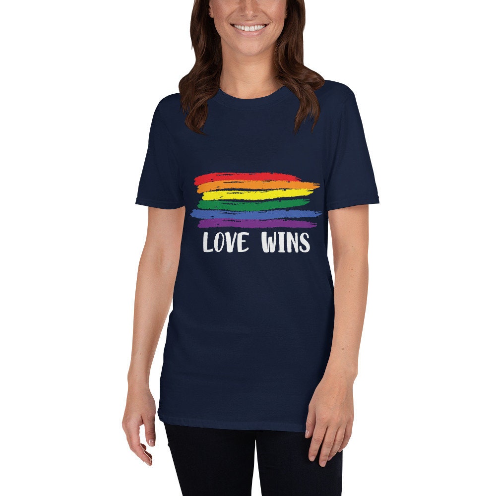 Love Wins T-Shirt, Love is Love for Women or Men, Rainbow Shirt, Gay Pride LGBTQ Tee Pride and Gay Pride Clothing Rainbow Pride Equality Tee