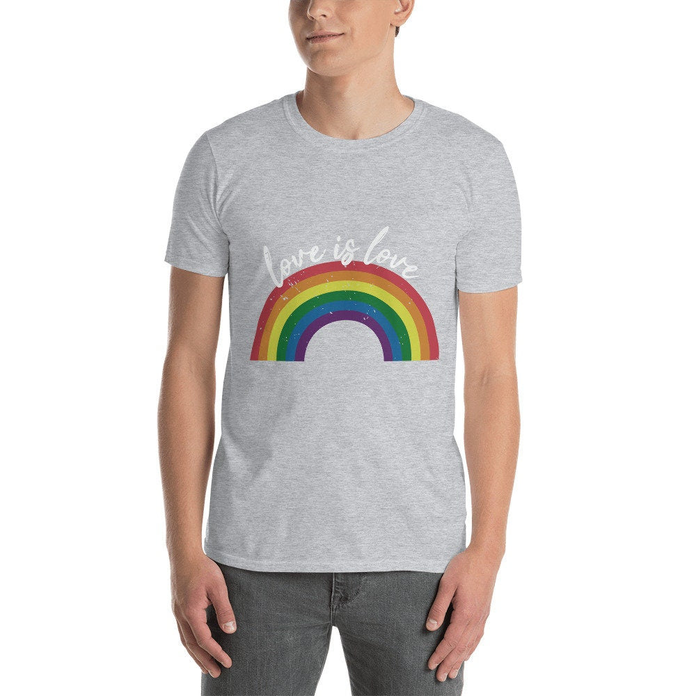 Love is Love for Women Men Nonbinary Gender Neutral or Genderqueer Rainbow Shirt Gay Lesbian LGBTQ Pride Clothing Rainbow Equality Tee Shirt