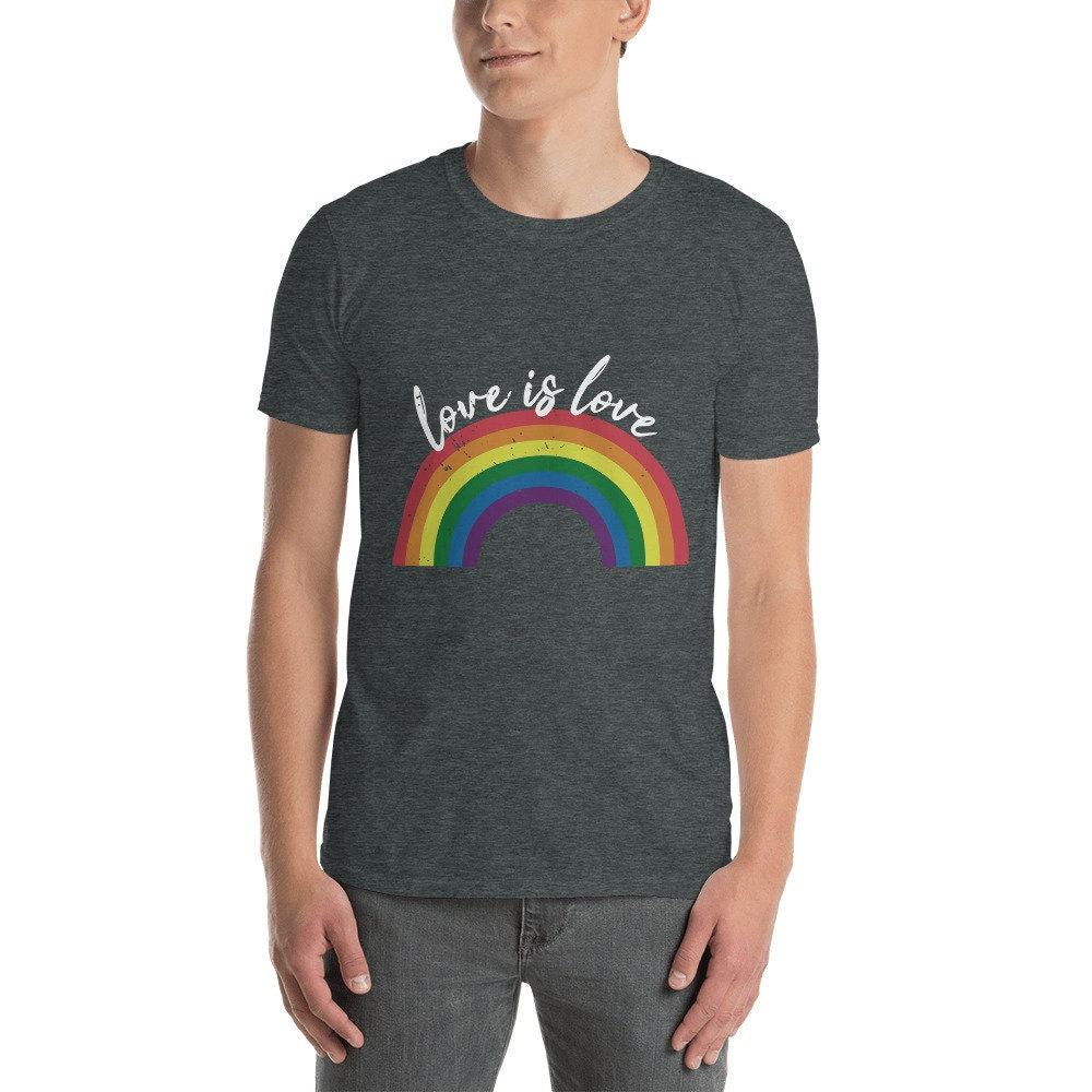 Love is Love for Women Men Nonbinary Gender Neutral or Genderqueer Rainbow Shirt Gay Lesbian LGBTQ Pride Clothing Rainbow Equality Tee Shirt