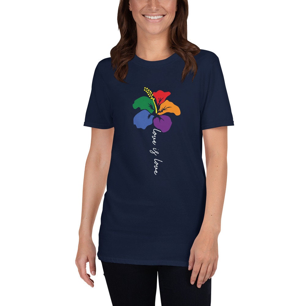 Love is Love No Matter How You Look At It Rainbow Flower TShirt for Women Men Nonbinary Gender Neutral Gay Lesbian LGBTQ Pride Rainbow Shirt