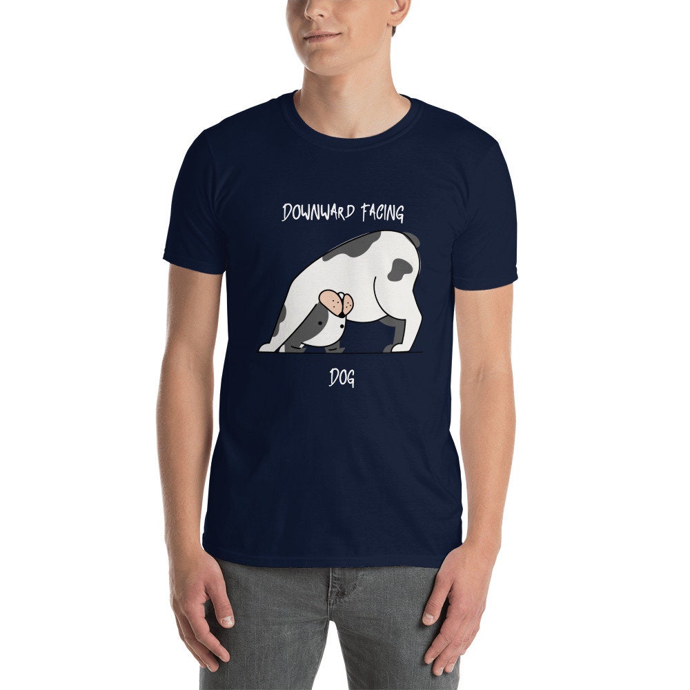 Downward Facing Dog Cute Yoga T-Shirt Great Gift Idea for Anyone That Loves Yoga and Dogs Birthday and Anniversary Gifts for Yoga Lovers Tee