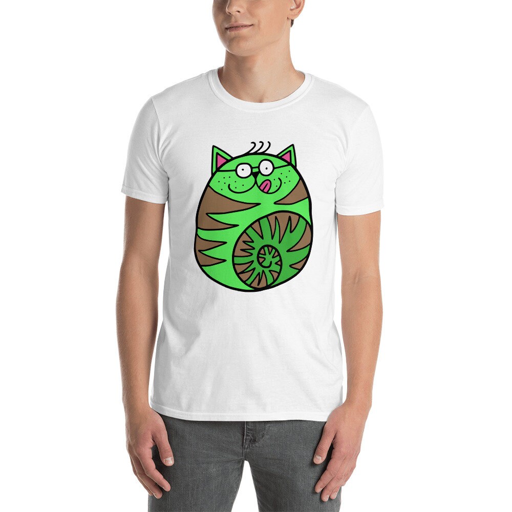 Green Cat Licking His Lips Cute Cat T-Shirt for Any Occasion for Anyone that Loves Cats Great Gift Ideas For Cat Lovers Pet Lovers T-Shirt