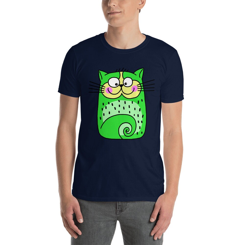 Green Cat Smiling Cute Silly Cat T-Shirt for Any Occasion for Anyone that Loves Cats Great Gift Ideas For Cat Lovers Pet Lovers Tee Shirt