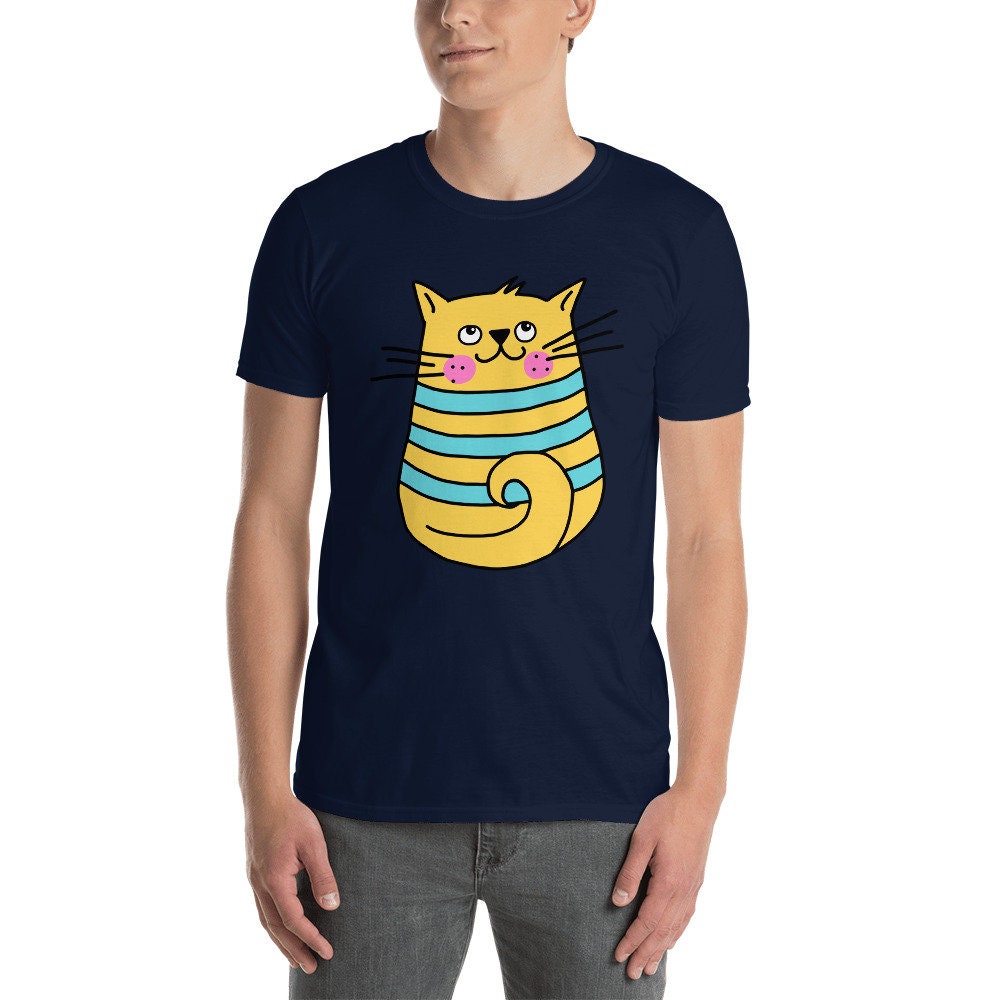 Yellow Cat Smiling Cute Silly Cat T-Shirt for Any Occasion for Anyone that Loves Cats Great Gift Ideas For Cat Lovers Pet Lovers Tee Shirt