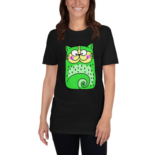 Green Cat Smiling Cute Silly Cat T-Shirt for Any Occasion for Anyone that Loves Cats Great Gift Ideas For Cat Lovers Pet Lovers Tee Shirt