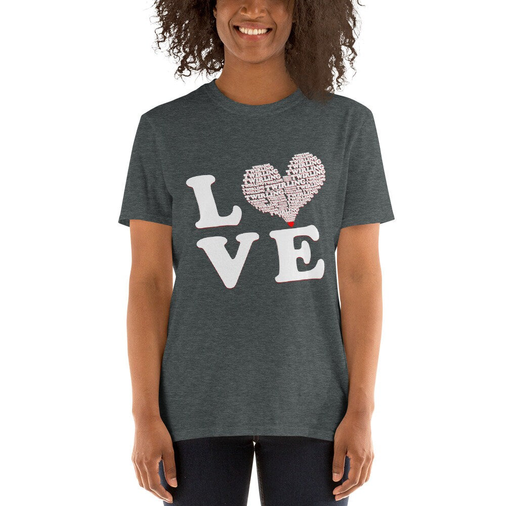 Baton Twirling LOVE Heart T-Shirt Baton Twirling Lover Great Gift Idea Gymnastics Unisex T-Shirt for Anyone that Loves Batons or Twirling