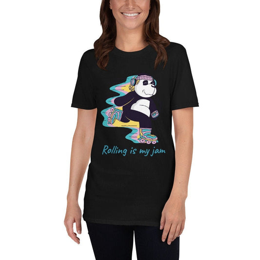 Rolling Is My Jam Panda Roller Skating T-Shirt Great Gift Idea For Anyone That Loves Roller Skates Roller Blading or Roller Hockey Tee Shirt