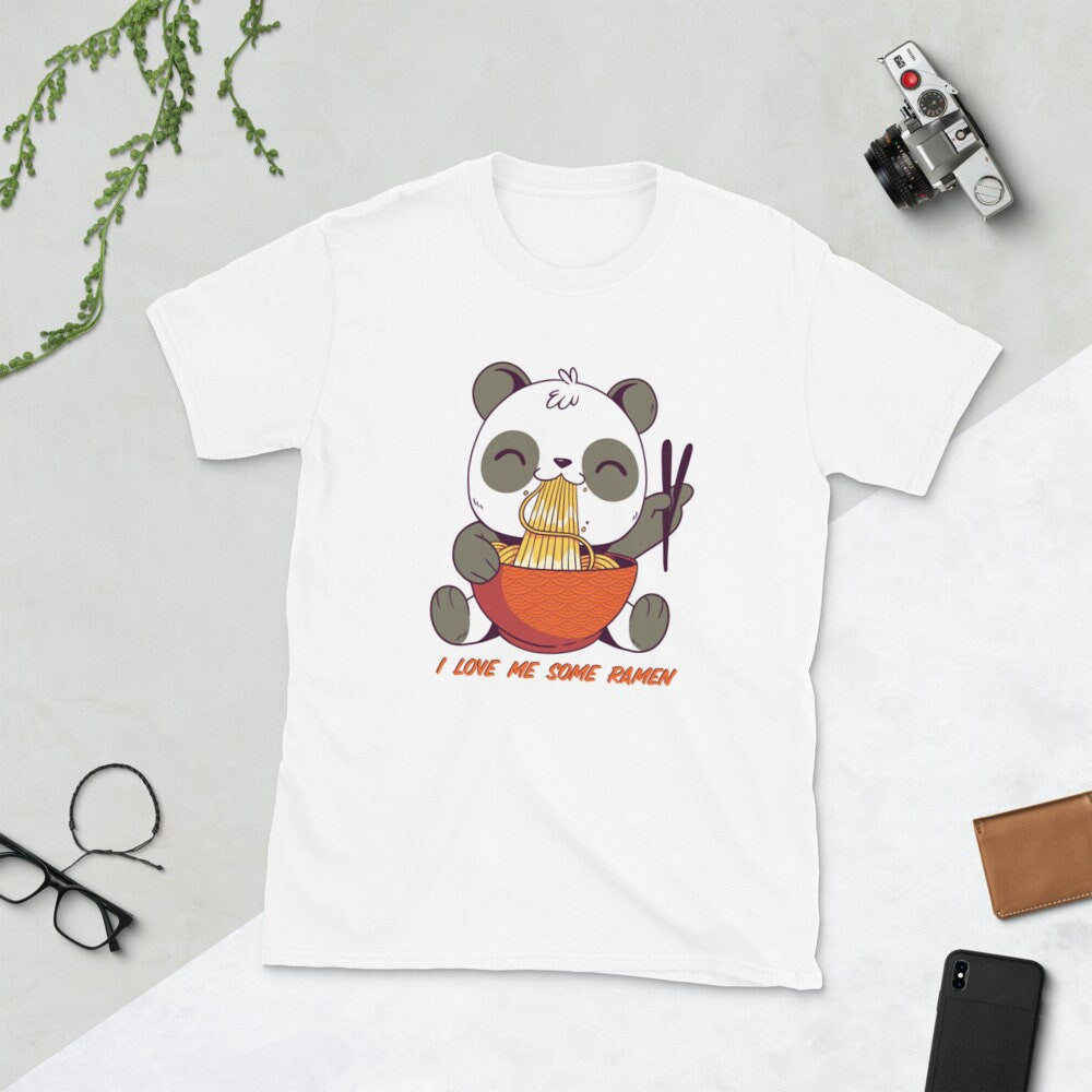 I Love Me Some Ramen Noodles Smiling Panda Eating Ramen Noodles For Anyone That Loves Ramen Noodles Gift Idea for Panda and Ramen Lovers Tee