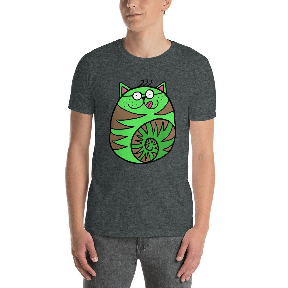 Green Cat Licking His Lips Cute Cat T-Shirt for Any Occasion for Anyone that Loves Cats Great Gift Ideas For Cat Lovers Pet Lovers T-Shirt