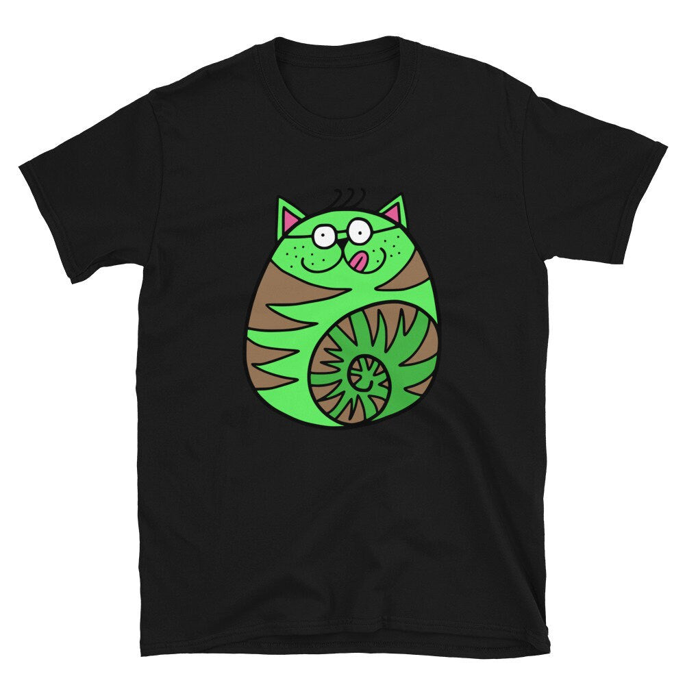 Green Cat Licking His Lips Cute Cat T-Shirt for Any Occasion for Anyone that Loves Cats Great Gift Ideas For Cat Lovers Pet Lovers T-Shirt