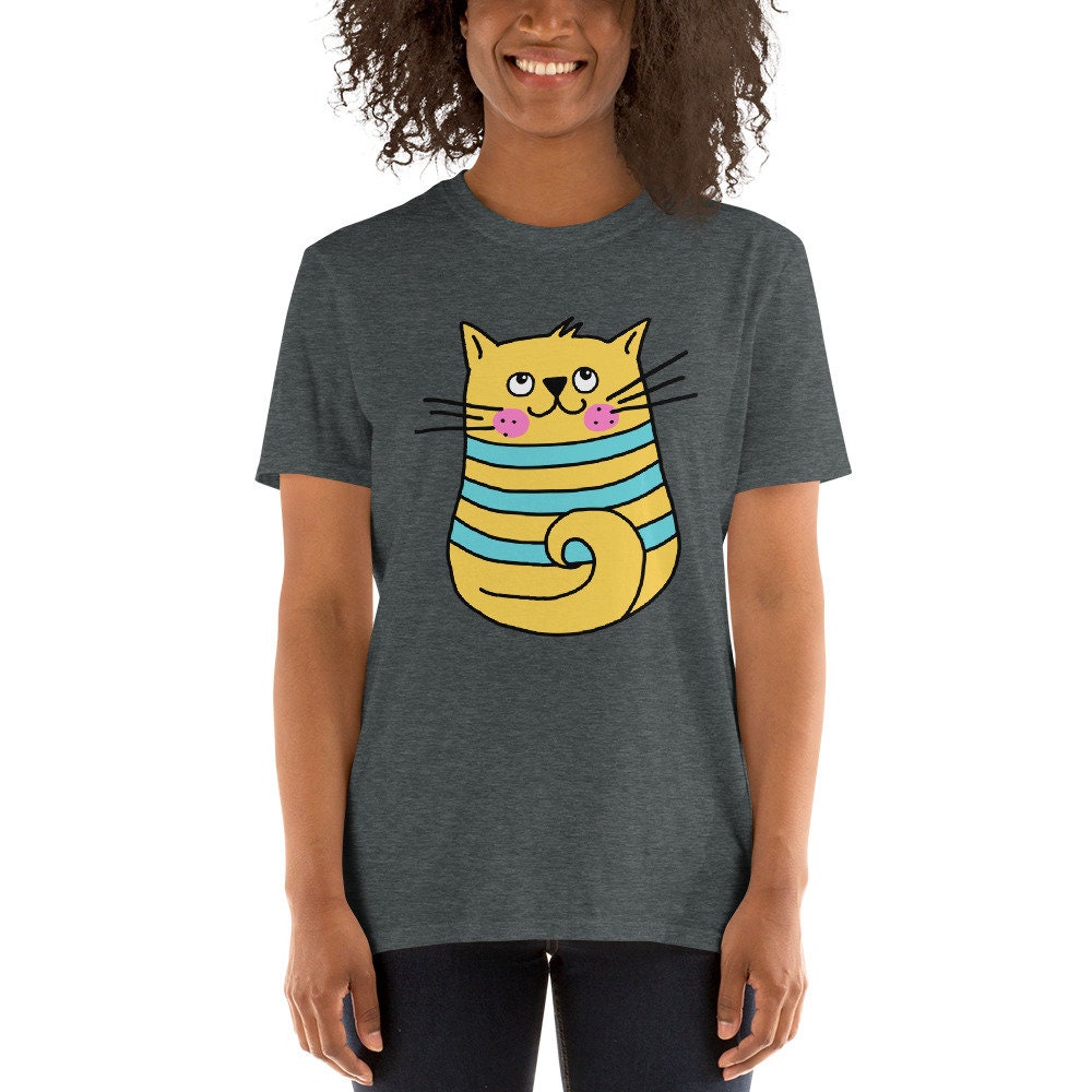 Yellow Cat Smiling Cute Silly Cat T-Shirt for Any Occasion for Anyone that Loves Cats Great Gift Ideas For Cat Lovers Pet Lovers Tee Shirt