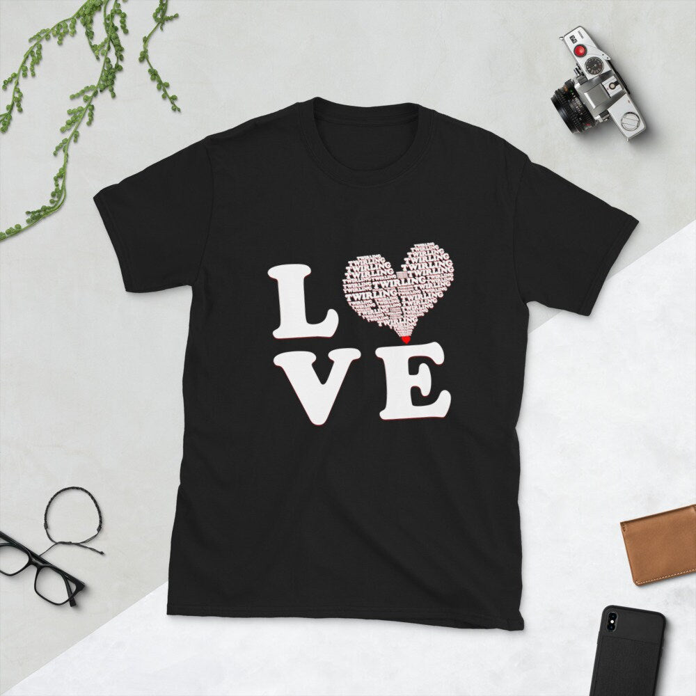 Baton Twirling LOVE Heart T-Shirt Baton Twirling Lover Great Gift Idea Gymnastics Unisex T-Shirt for Anyone that Loves Batons or Twirling