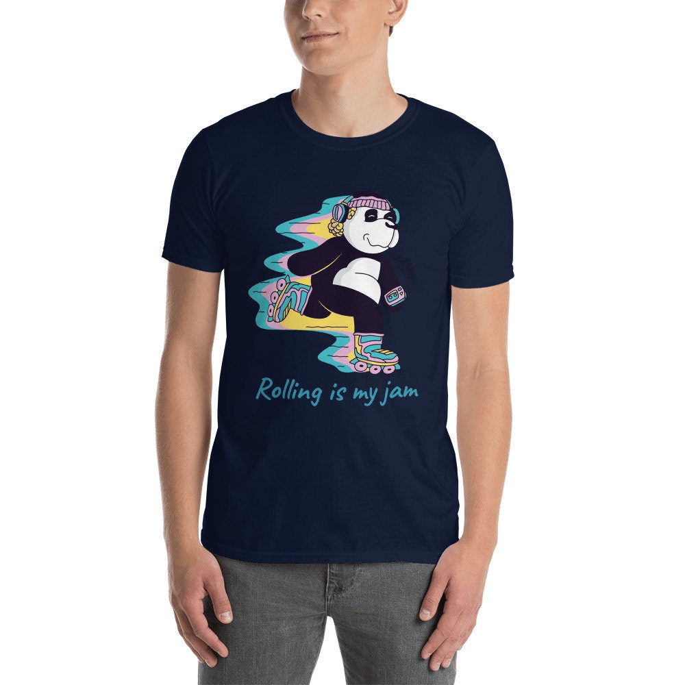 Rolling Is My Jam Panda Roller Skating T-Shirt Great Gift Idea For Anyone That Loves Roller Skates Roller Blading or Roller Hockey Tee Shirt