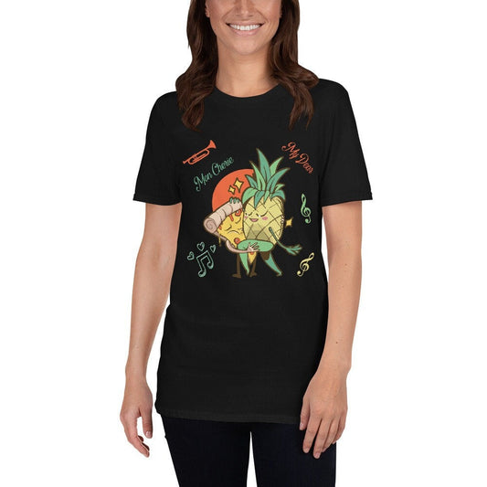 Pizza Pineapple Dancing Mon Cherie My Dear T-Shirt Cute Funny Design Perfect for People that Love Pizza and Pineapples Great Gift for Anyone