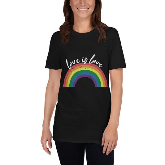 Love is Love for Women Men Nonbinary Gender Neutral or Genderqueer Rainbow Shirt Gay Lesbian LGBTQ Pride Clothing Rainbow Equality Tee Shirt