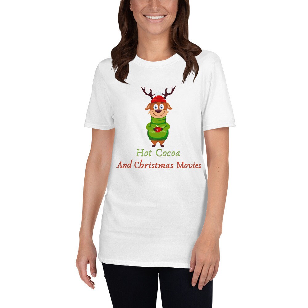 Hot Cocoa and Christmas Movies T-Shirt Gift Idea for the Women Men in Your Life that Love Christmas Holidays Christmas Movies or Bears Tee