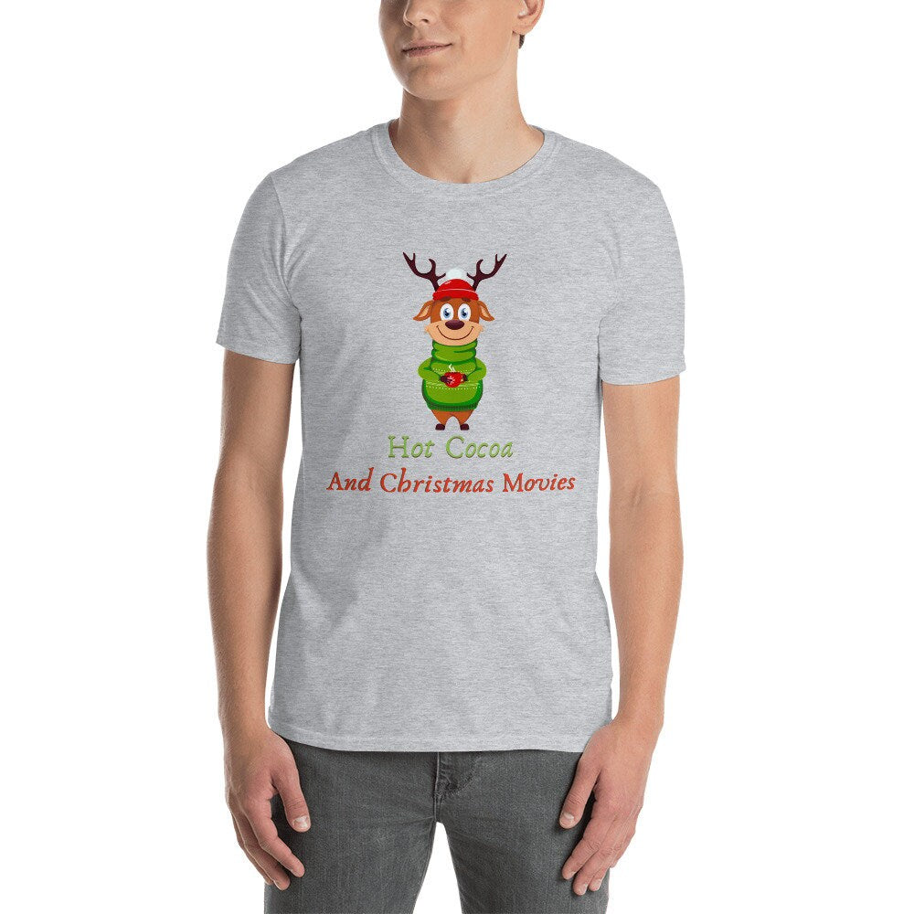 Hot Cocoa and Christmas Movies T-Shirt Gift Idea for the Women Men in Your Life that Love Christmas Holidays Christmas Movies or Bears Tee