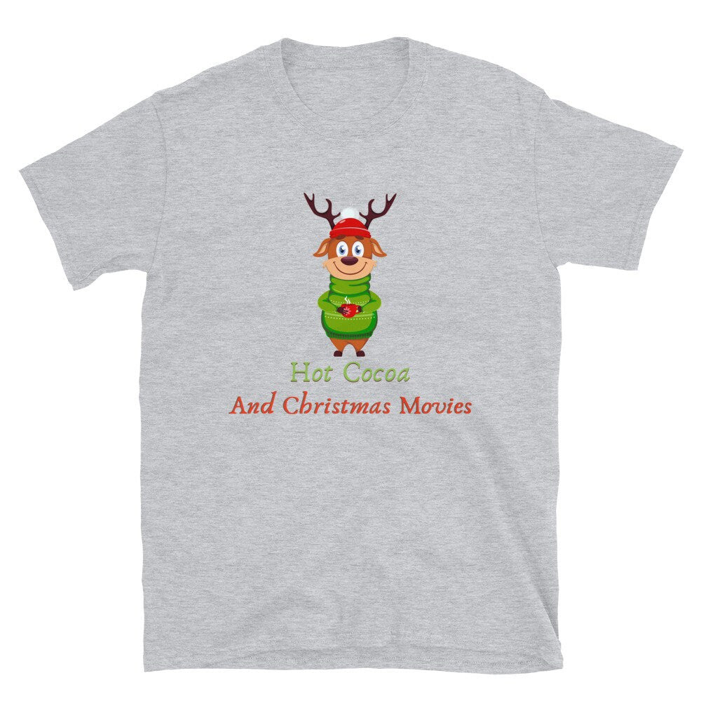 Hot Cocoa and Christmas Movies T-Shirt Gift Idea for the Women Men in Your Life that Love Christmas Holidays Christmas Movies or Bears Tee