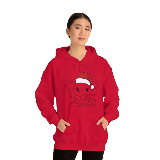 Christmas Elephant Unisex Heavy Blend Hooded Sweatshirt for Adults or Kids Great Gift Idea for Family, Friends, Anyone that Loves Christmas