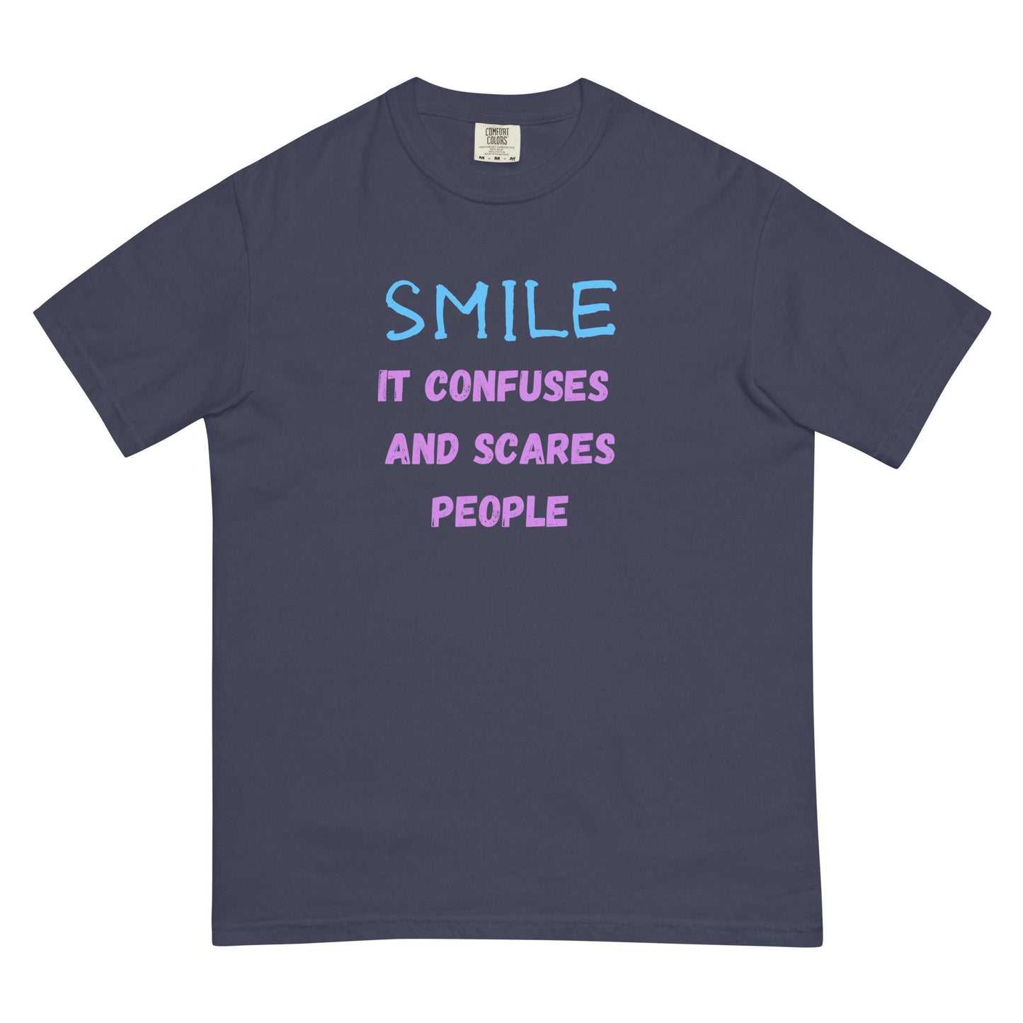 Smile it Confuses and Scares People Silly Funny Sarcastic Tshirt Happy Shirt for Family Friends Gag Gift Birthday Anniversary Gift Tee Shirt