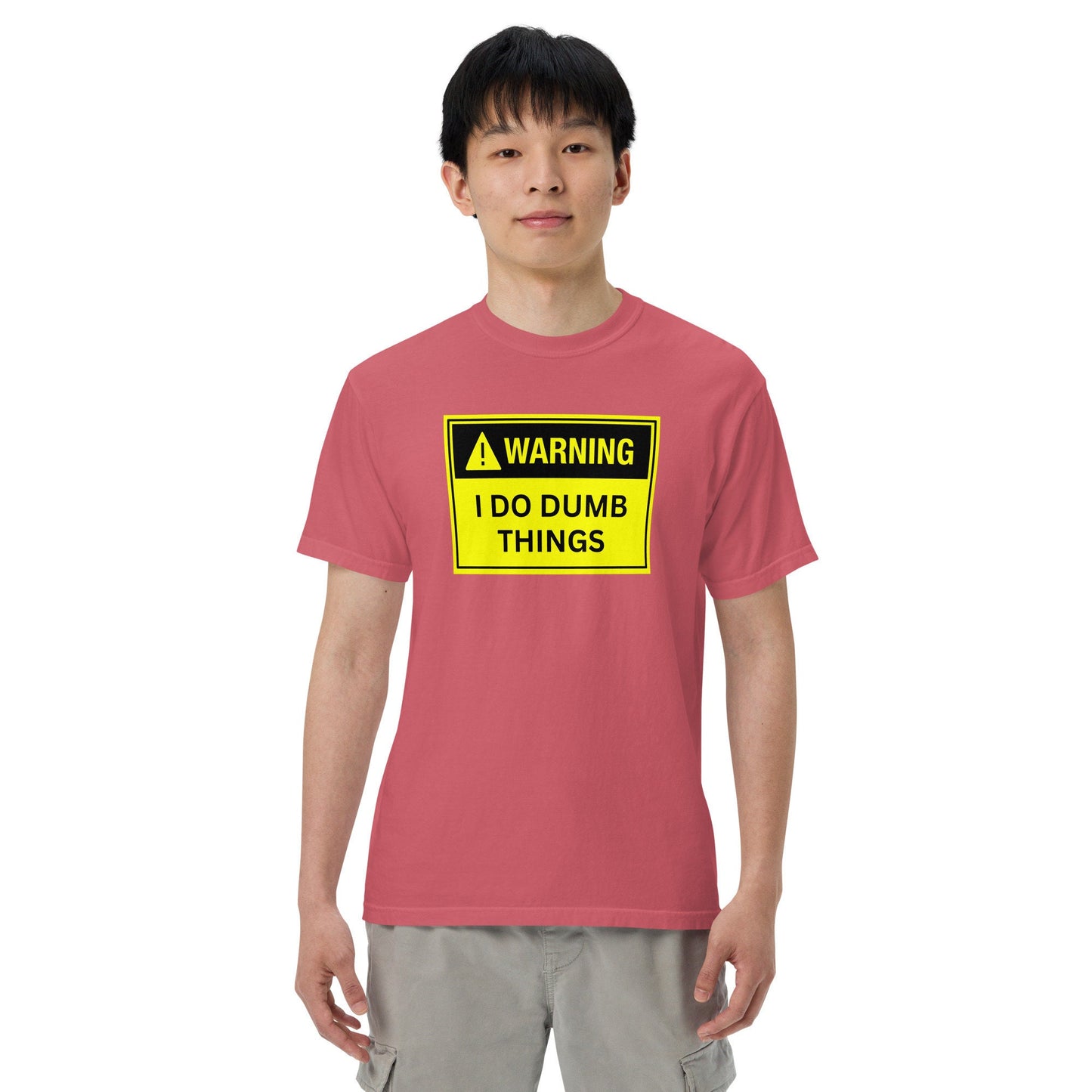 Warning I do Dumb Things Heavyweight Unisex Silly Funny Sarcastic T-shirt for Anyone That Needs a Laugh Great Gift Idea Novelty Joke Shirt