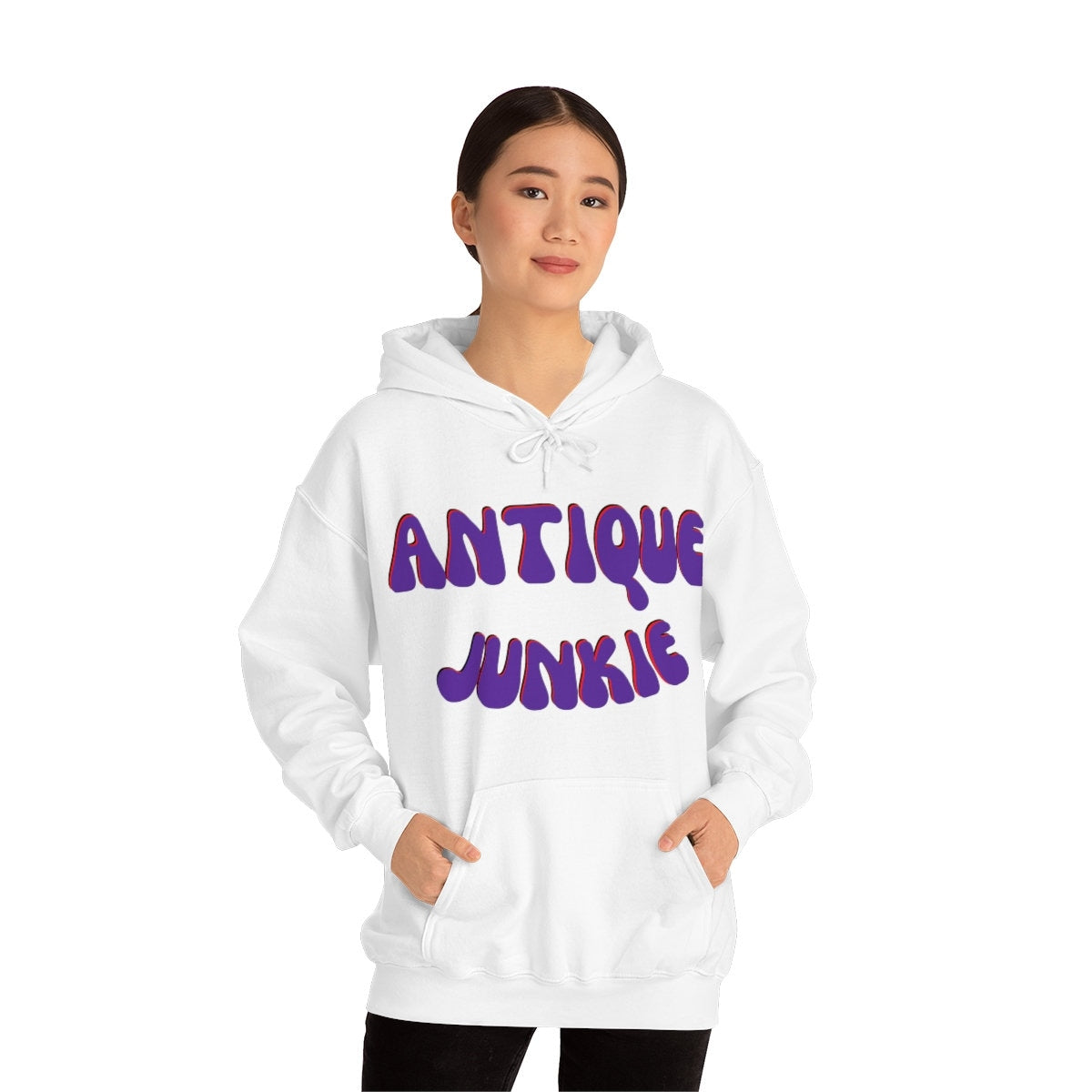 Antique Junkie Unisex Heavy Blend Hooded Sweatshirt for Any and All Antique Lovers, Collectors Gift Idea for Men, Women, Family, and Friends