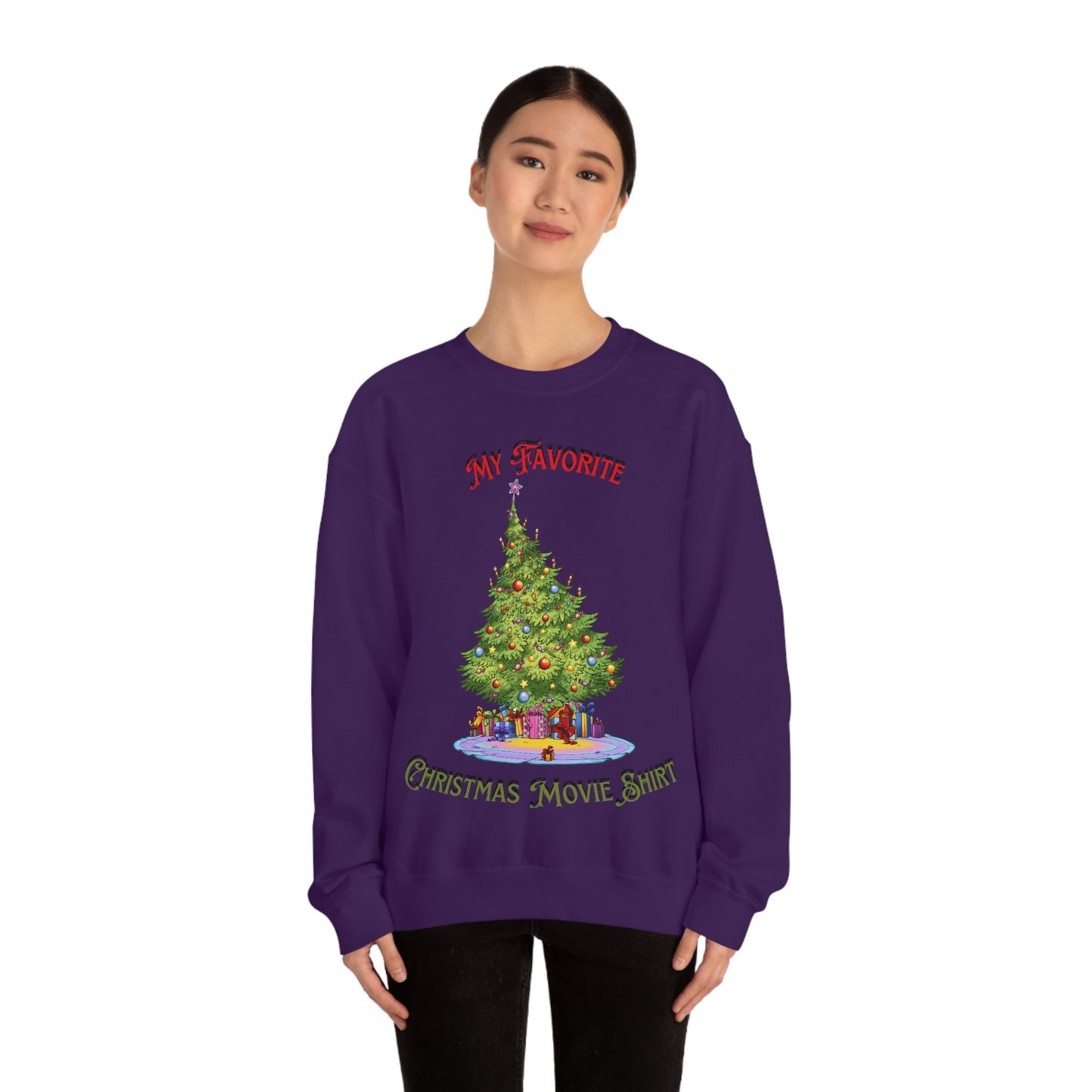 My Favorite Christmas Movie Unisex Heavy Blend Crewneck Sweatshirt for Anyone that Loves Christmas Tree Holidays Gift Idea for Movie Lovers