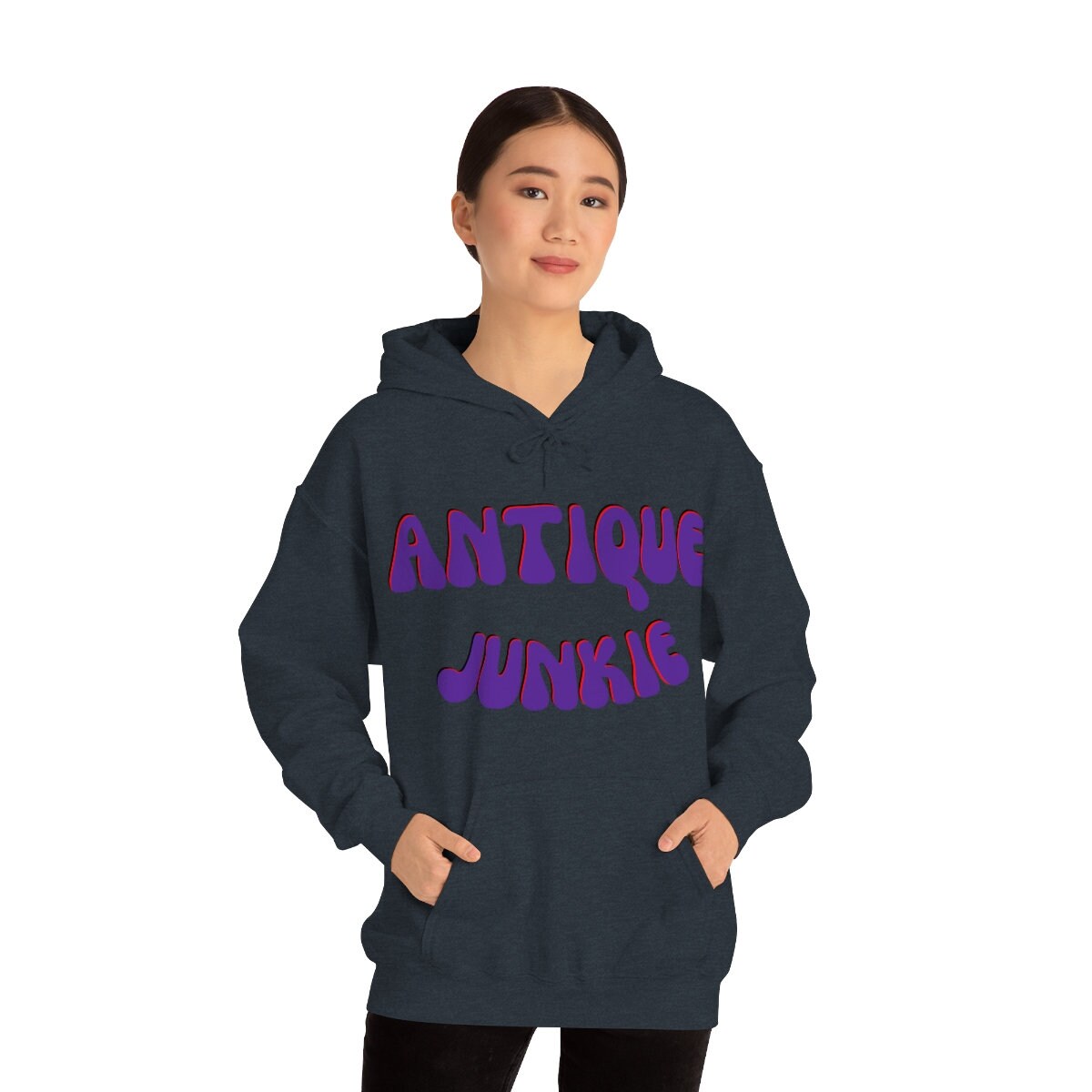 Antique Junkie Unisex Heavy Blend Hooded Sweatshirt for Any and All Antique Lovers, Collectors Gift Idea for Men, Women, Family, and Friends