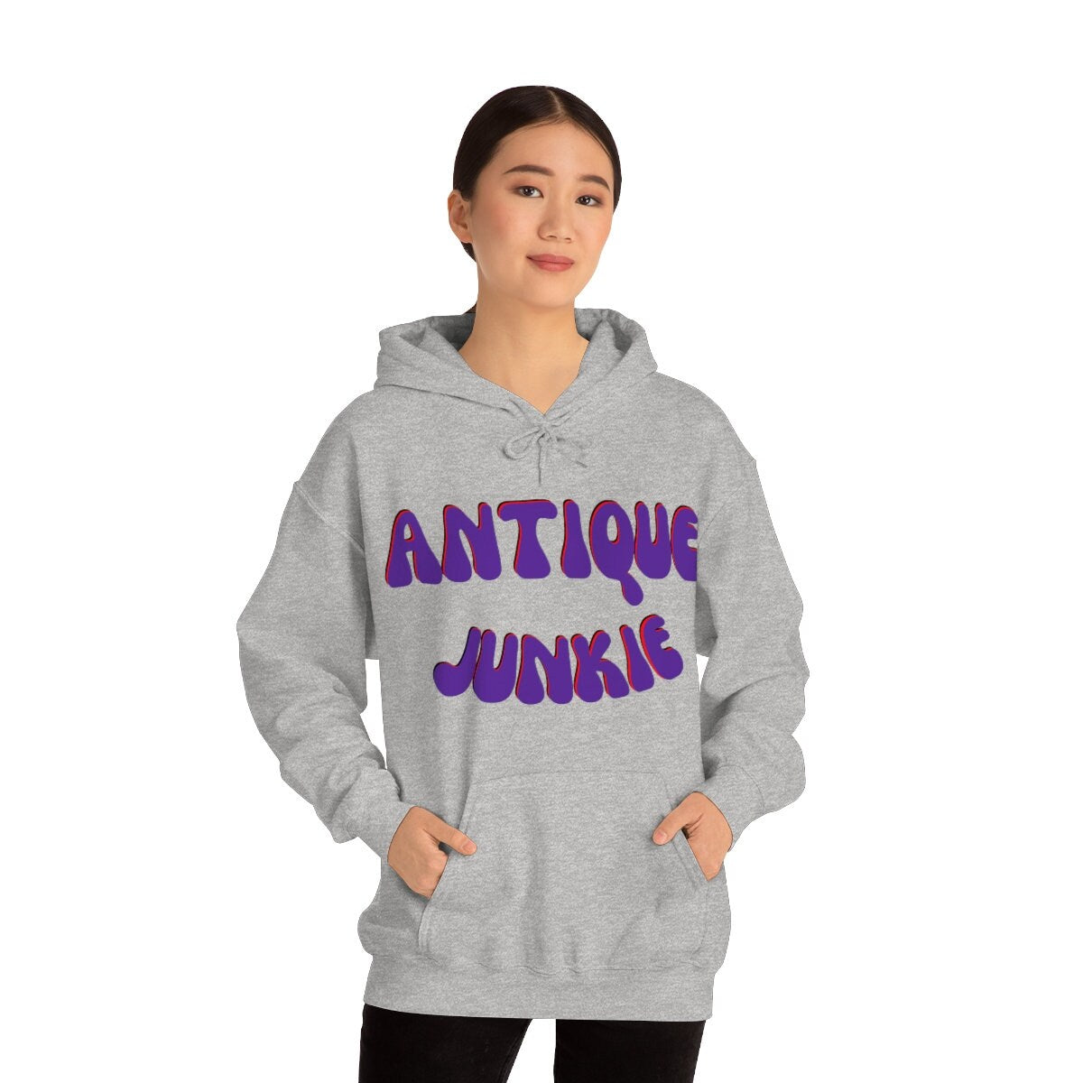 Antique Junkie Unisex Heavy Blend Hooded Sweatshirt for Any and All Antique Lovers, Collectors Gift Idea for Men, Women, Family, and Friends