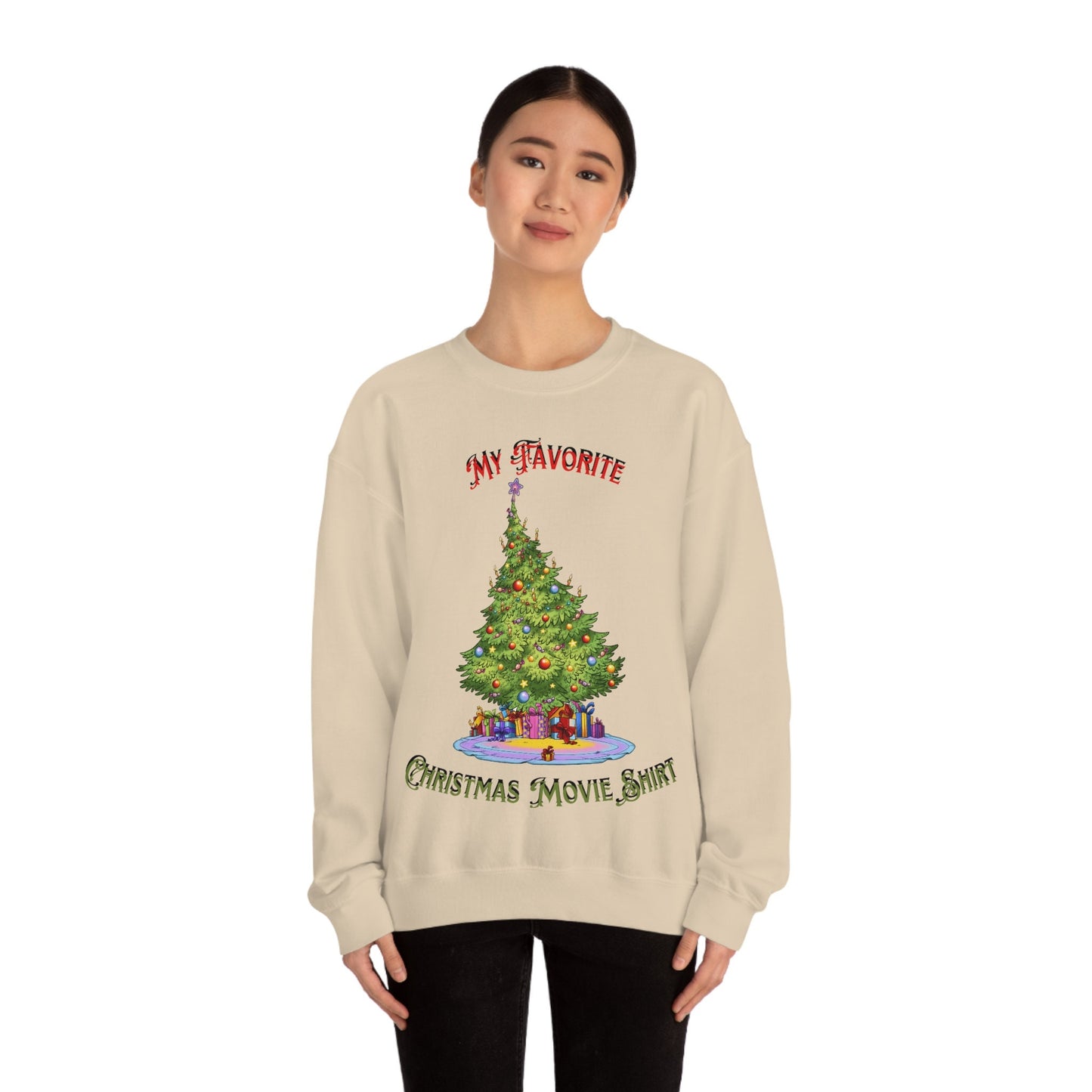 My Favorite Christmas Movie Unisex Heavy Blend Crewneck Sweatshirt for Anyone that Loves Christmas Tree Holidays Gift Idea for Movie Lovers