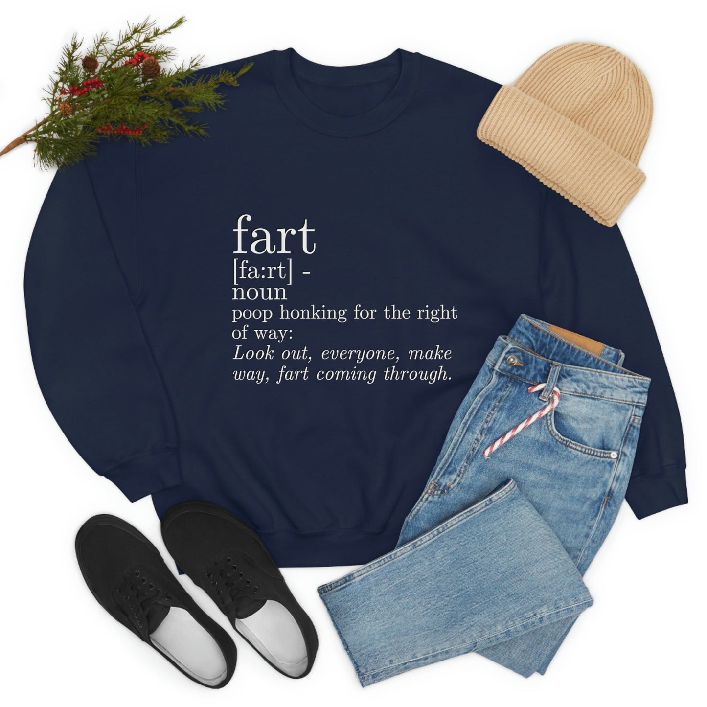 Fart is Poop Honking for the Right of Way Silly Funny Sarcastic Unisex Heavy Blend Crewneck Sweatshirt Funny Gift For Guys Men Toilet Humor