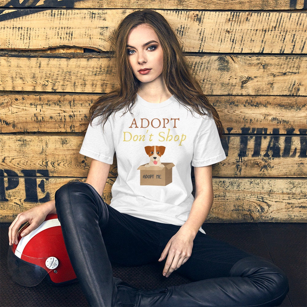 Adopt Don't Shop Shirt Gift for Pet Lovers Animal Rescue Shelter Pet Adoption Tee Foster Mom Dad Save Animals Dog Cat Rabbit Rescue T-Shirt