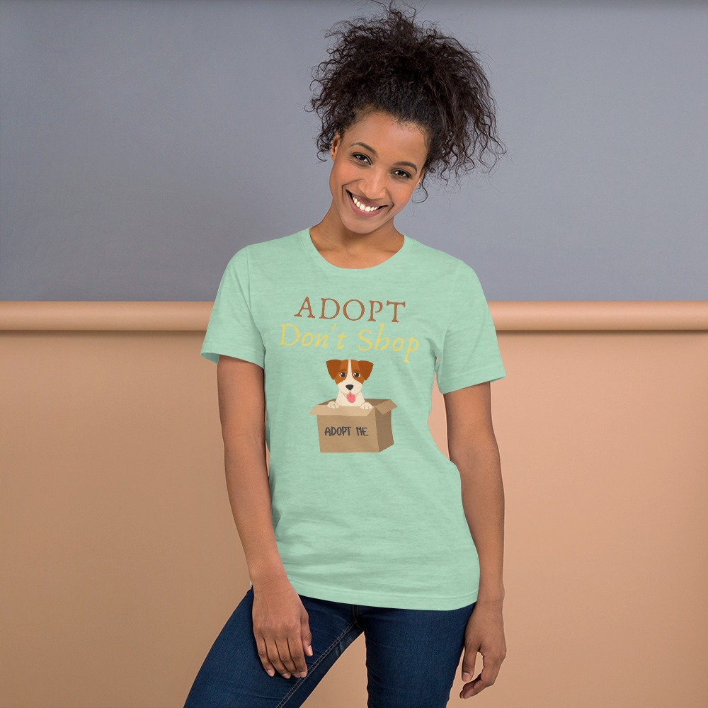 Adopt Don't Shop Shirt Gift for Pet Lovers Animal Rescue Shelter Pet Adoption Tee Foster Mom Dad Save Animals Dog Cat Rabbit Rescue T-Shirt