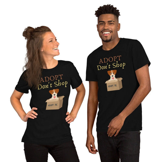 Adopt Don't Shop Shirt Gift for Pet Lovers Animal Rescue Shelter Pet Adoption Tee Foster Mom Dad Save Animals Dog Cat Rabbit Rescue T-Shirt