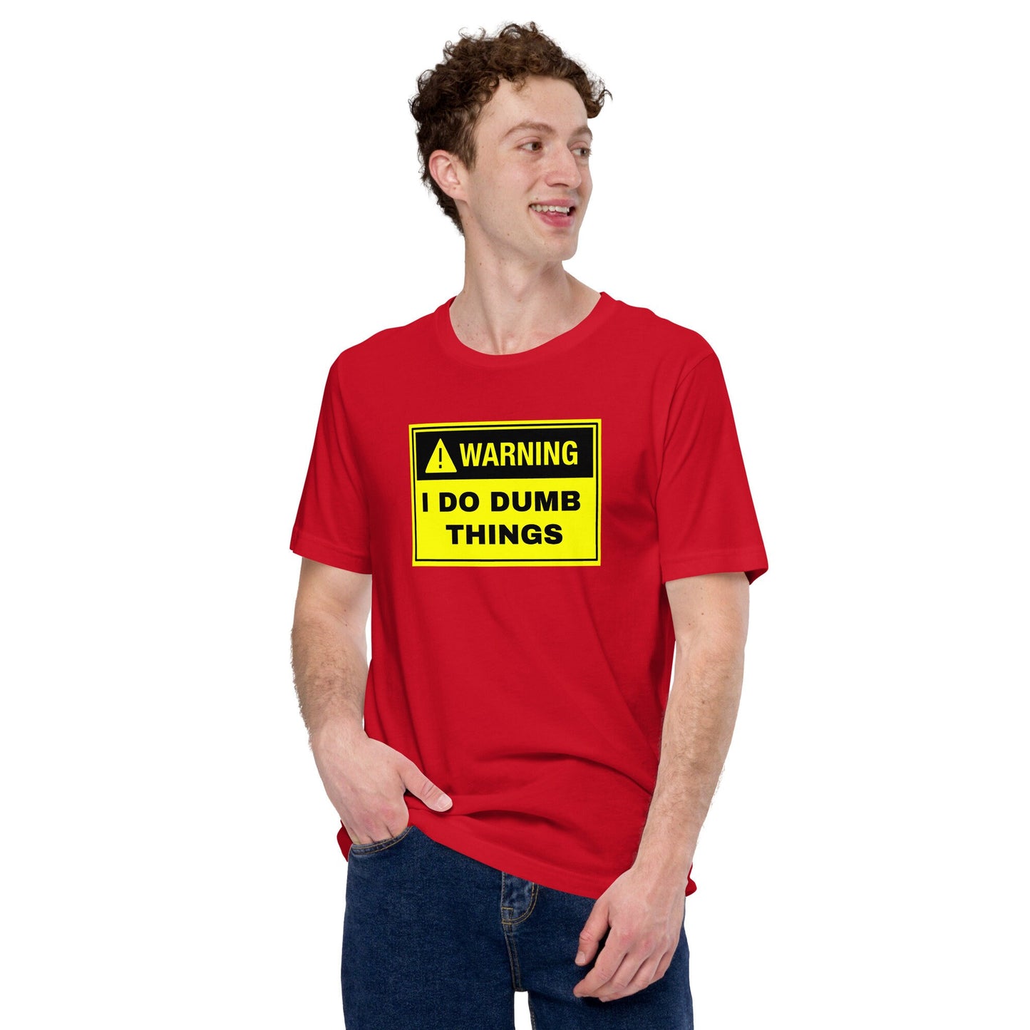 Warning I do Dumb Things Heavyweight Unisex Silly Funny Sarcastic T-shirt for Anyone That Needs a Laugh Novelty Joke Shirt Funny Graphic Tee